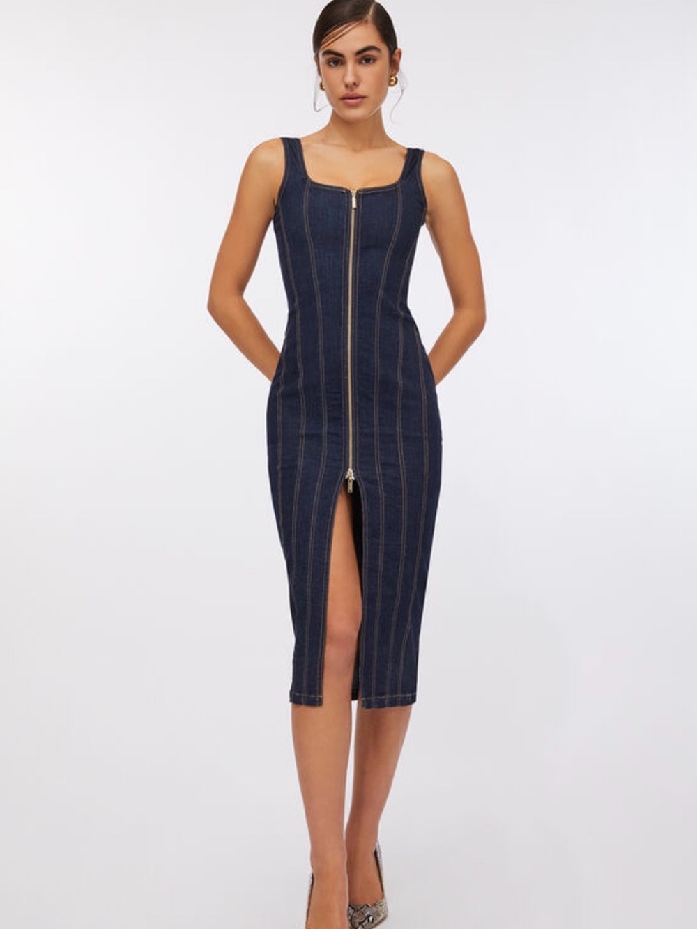 Liu Jo zip-fastening Denim Midi Dress